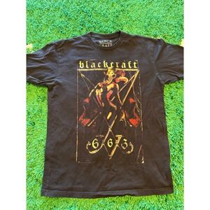 Blackcraft Cult Graphic T-Shirt Mens Large Black Excellent Baphomet 666 Goth Tee